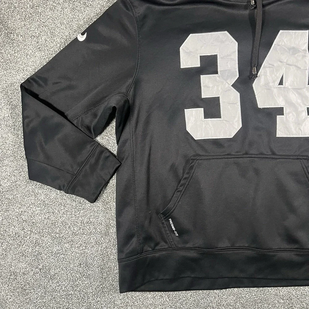 Nike Raiders Bo Jackson #34 Therma Fit Hoodie NFL Team Apparel Black Men's L